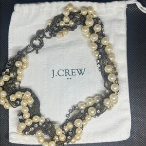J. Crew Multi Strand Mixed Media Statement Necklace